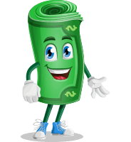 Money Cartoon Vector Character AKA Monney Green